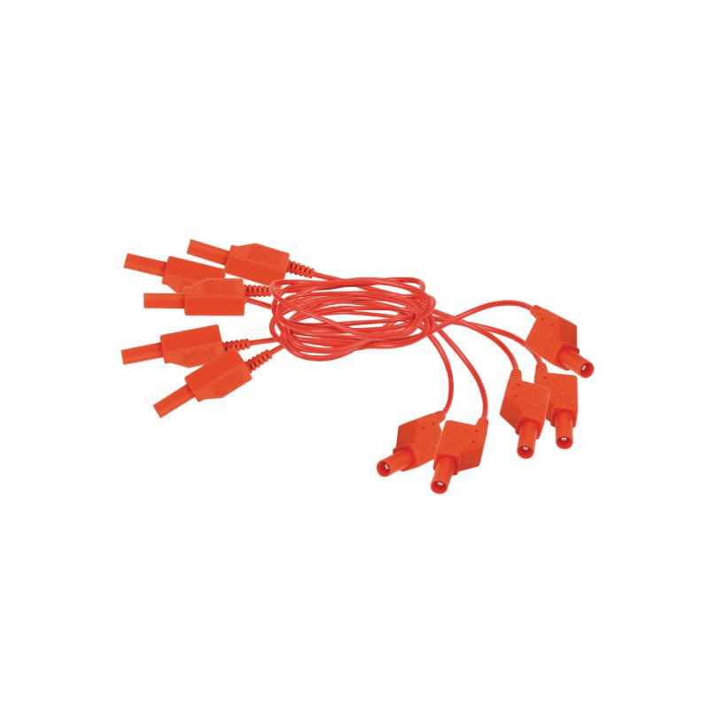 Cables de conexión rojos cubiertos